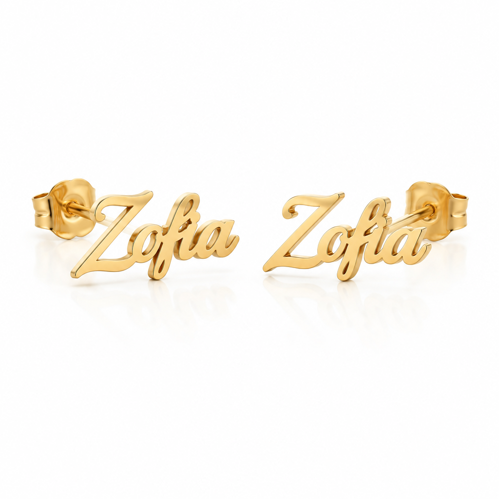 Kolczyki z imieniem – złoto 18K